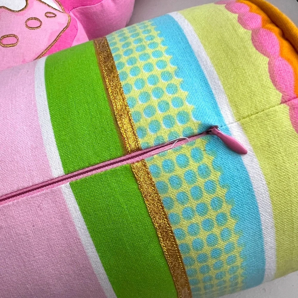 🩷🩵💚🧡🦋SWELL By CYNTHIA ROWLEY Striped Neck Roll Accent Pillow🩷 - Picture 4 of 5